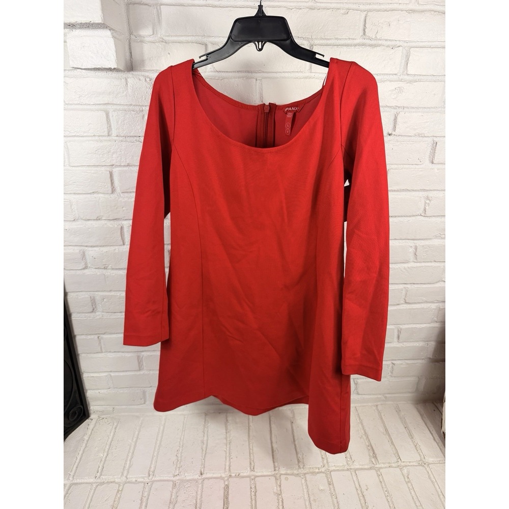 NWT SPANX $168 Long Sleeve Ballet Neck Mini Dress- Spanx Red Large